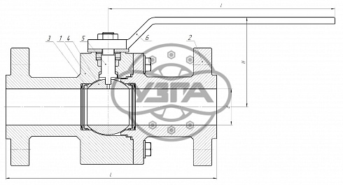 Кран шаровой разборный с уплотнением «металл-металл»  Dn100 Pn100 09Г2С