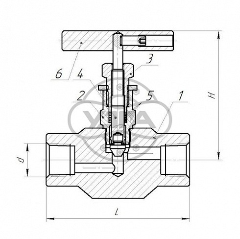 Клапан запорный Dn25 Pn160 муфтовый 08Х18Н10Т 15нж68нж-01