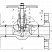 Клапан запорный Dn40 Pn25 фланцевый Ст. 20 15с52нж