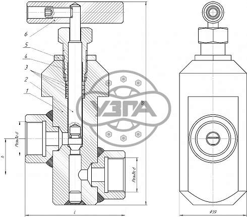 Клапан запорный Dn15 Pn25 муфтовый 12Х18Н10Т 15нж6бк